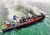 Ship fire: ICG, Navy and IAF execute high-risk operation; tow burning Singaporean ship away from coast | India News