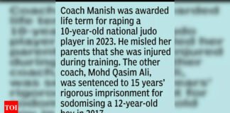 2 coaches get jail terms for sexual assault on judo players | India News