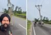 Testing driving skills? Bizarre video shows electricity poles erected in the middle of road in Himachal Pradesh – watch | India News