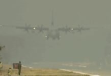 Watch: PM Modi lands at Dibrugarh Emergency Landing Facility, attends IAF air show | India News