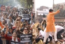 BJP protests nationwide in response to Congress’ ‘topless’ AI Summit protest; four IYC leaders arrested | India News