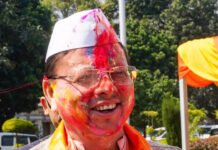 Uttarakhand CM Pushkar Singh Dhami celebrates Holi with public at official residence | India News